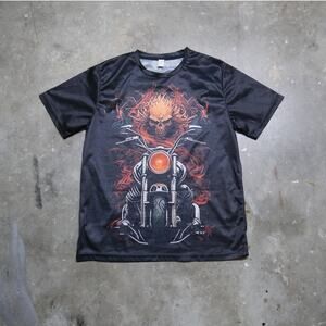 Ghostrider Lightweight Front and Back Graphic Tee Mens Size L